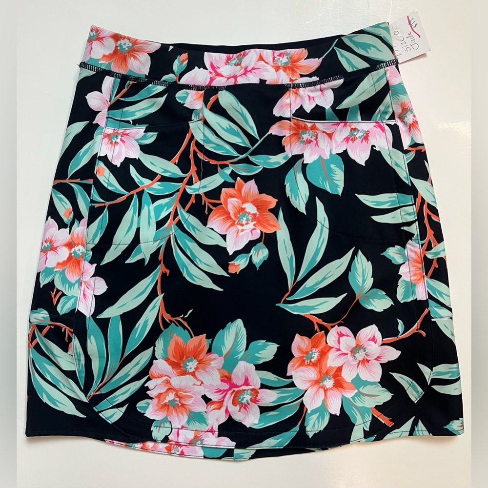 Tribal Skort Size 0 - NEW - Black Green Pink Orange Tropical Floral Design